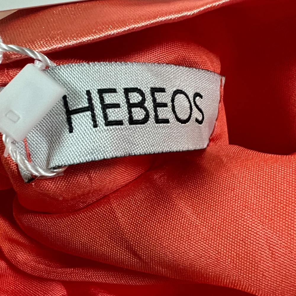 Hebeos Cocktail Wedding Prom Dress Womens 8‎ Coral Satin Criss Cross Back Party - Picture 6 of 10